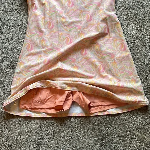 Outdoor Voices Exercise Dress Women’s Large - Pastel Marble/Colorful Swirl -RARE - Picture 6 of 15